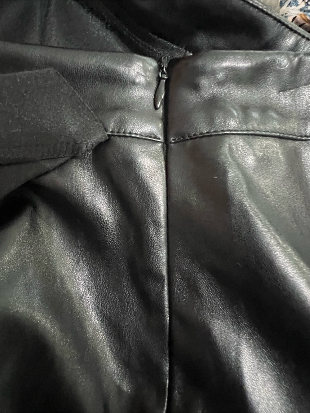 NWT NiMin Black Faux Leather Mini Skort Ruffled Faux Wrap Size Small - Picture 5 of 8